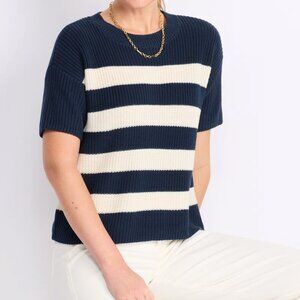 Market Spruce Stitch Fix Marie Crew Neck Short Sleeve Sweater Striped Size M NW